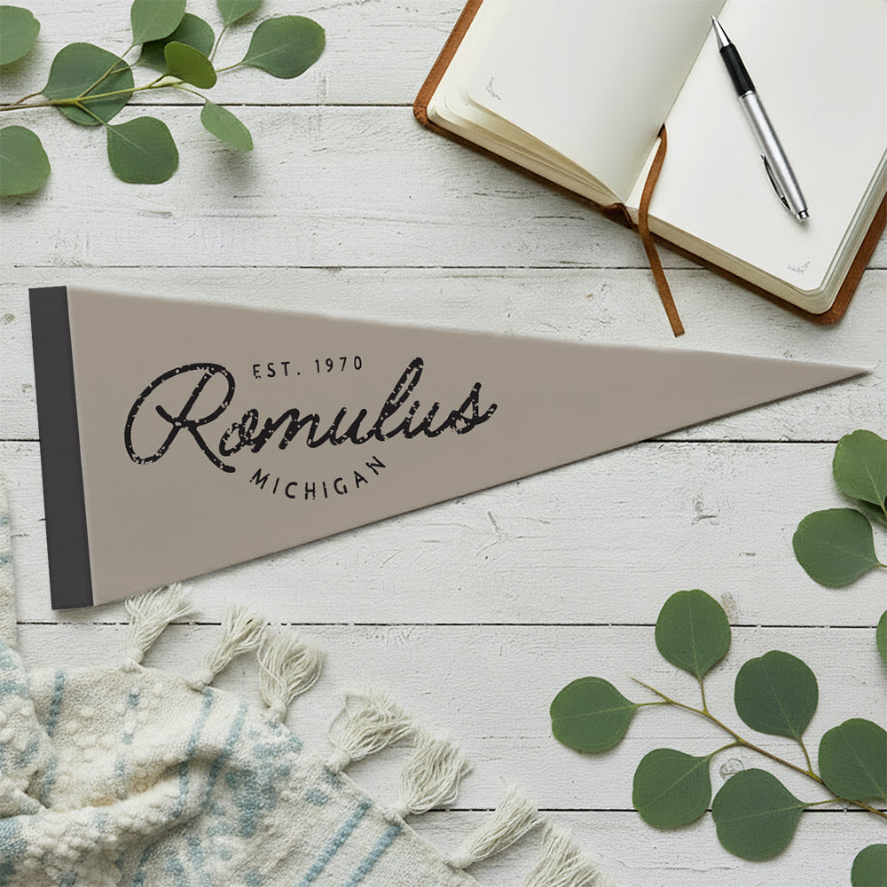 Vintage Script City - Custom Triangle Pennant