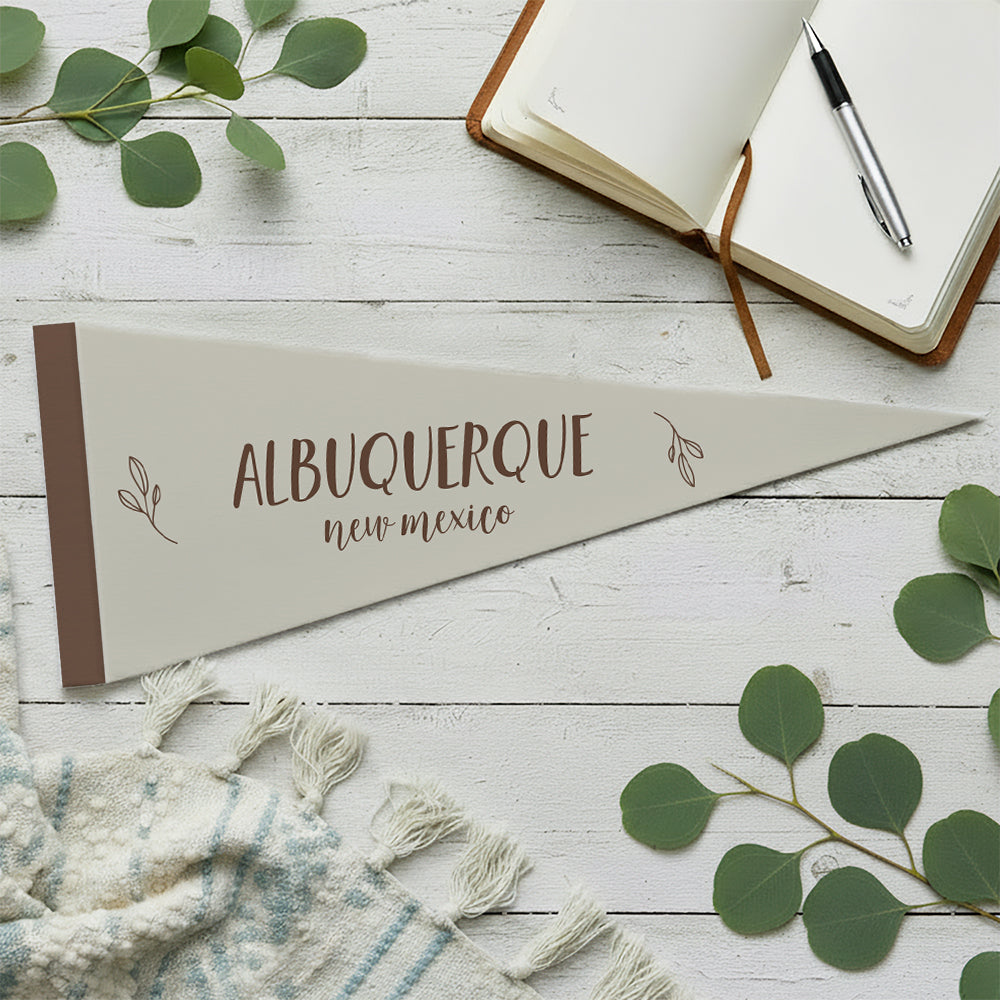 Leaf Framed City State - Custom Triangle Pennant