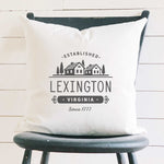 Simple Houses w/ City, State - Square Canvas Pillow