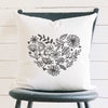 Heart of Flowers - Square Canvas Pillow