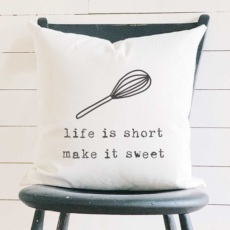Life is Short (Whisk) - Square Canvas Pillow