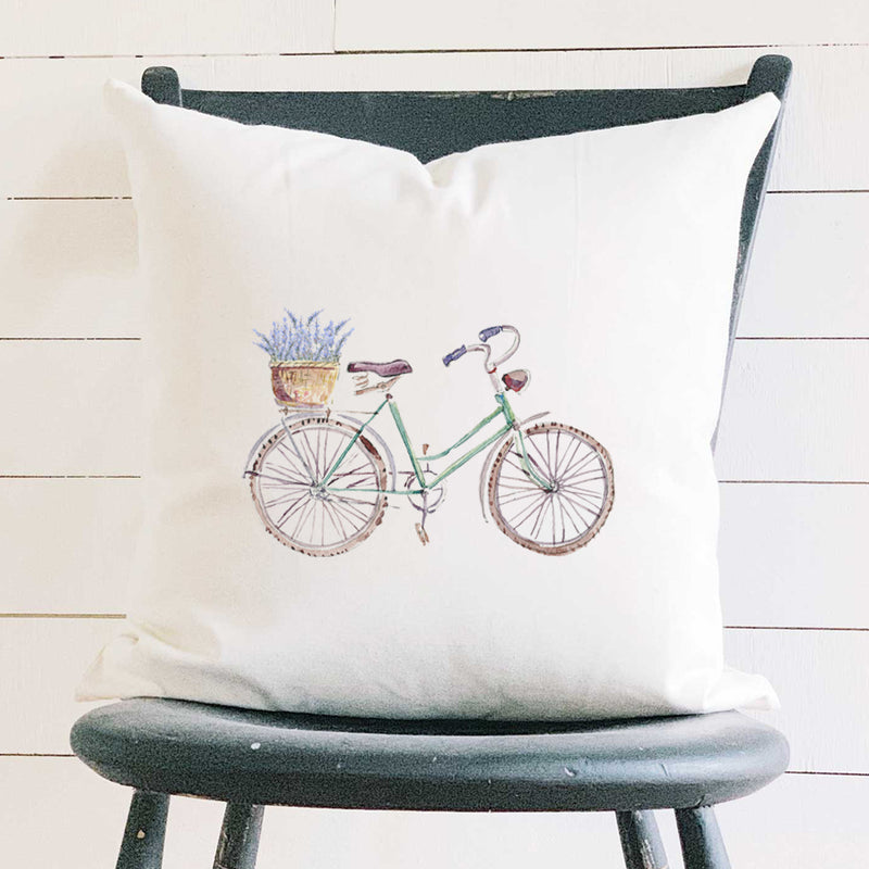 Lavender Bike - Square Canvas Pillow