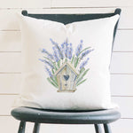 Lavender Birdhouse - Square Canvas Pillow