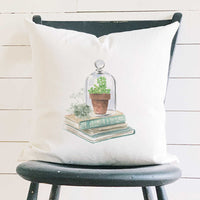 Terrarium and Books - Square Canvas Pillow