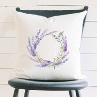 Lavender Wreath - Square Canvas Pillow