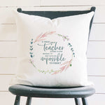 Teacher Wreath - Square Canvas Pillow