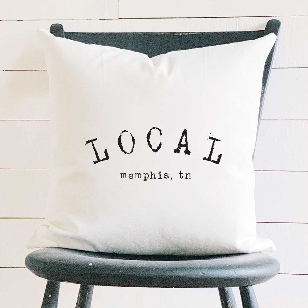 LOCAL City, State - Custom Square Canvas Pillow