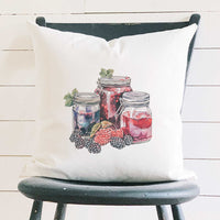 Jams Jars and Berries - Square Canvas Pillow