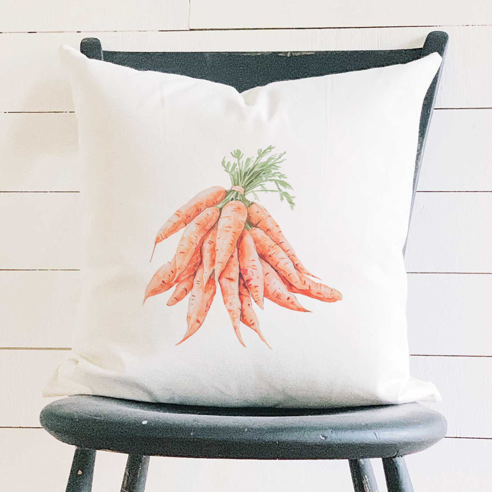 Watercolor Tied Carrots - Square Canvas Pillow