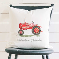 Watercolor Tractor - Custom Square Canvas Pillow