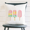 Pastel Popsicles - Summer Square Canvas Pillow