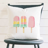 Pastel Popsicles - Summer Square Canvas Pillow