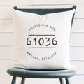 Established Zip/City - Custom Square Canvas Pillow