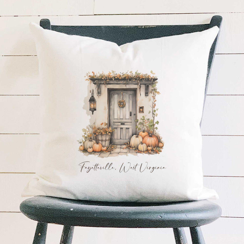 Front Door - Custom Halloween Square Canvas Pillow