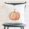 Watercolor Orange Pumpkin - Customizable Halloween Square Canvas Pillow
