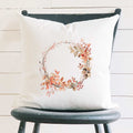Delicate Autumn Wreath - Square Canvas Pillow