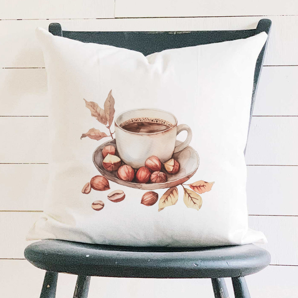 Hazelnut Coffee - Customizable Square Canvas Pillow