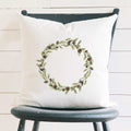 Olive Wreath - Customizable Square Canvas Pillow