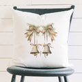 Pine Boughs and Bells - Customizable Square Canvas Pillow