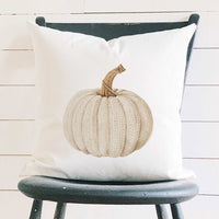 Knit Pumpkin - Customizable Square Canvas Pillow
