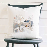 Winter Homestead - Customizable Square Canvas Pillow