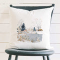 Brisk Winter Pond - Customizable Square Canvas Pillow