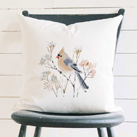 Little Winter Bird - Customizable Square Canvas Pillow