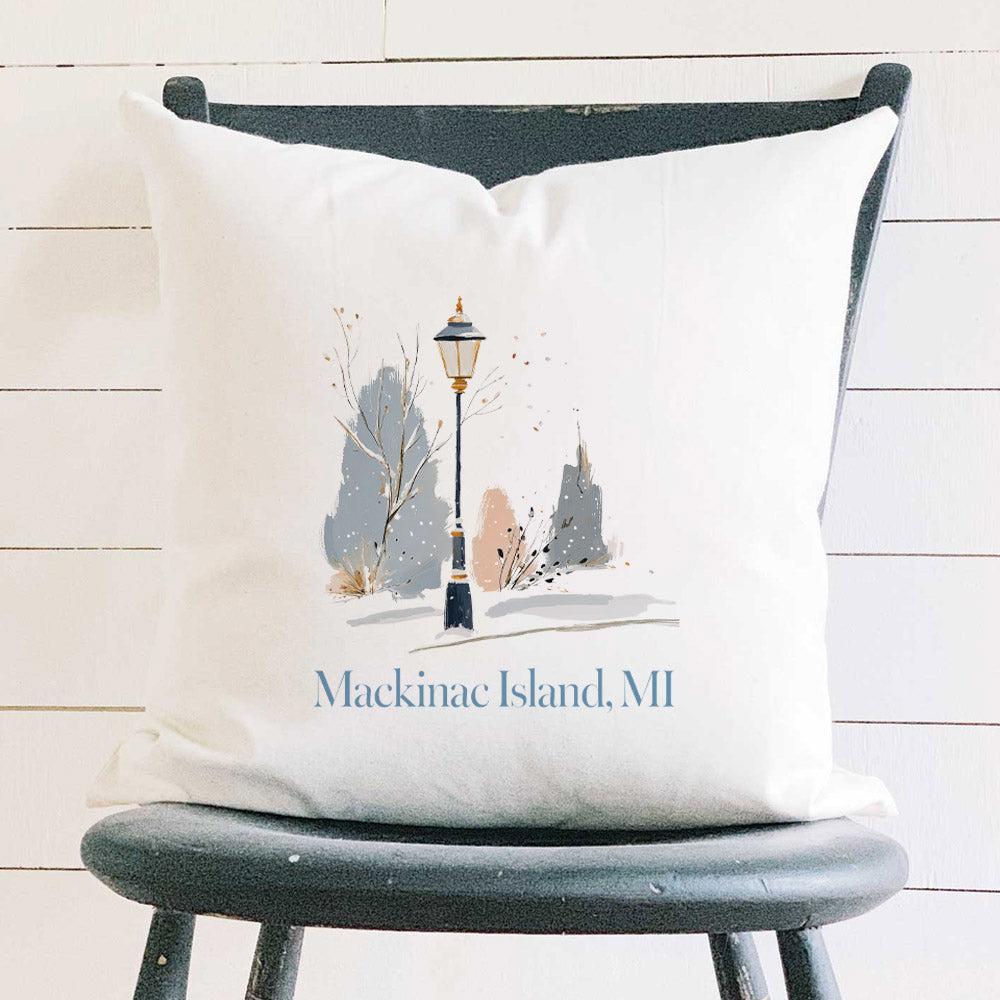 Painted Street Light - Custom Square Canvas Pillow