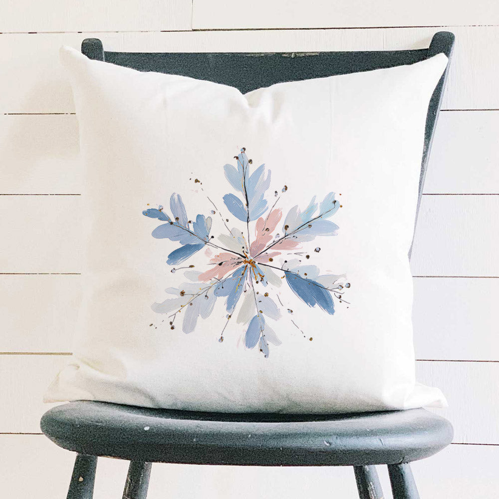 Painted Snowflake - Customizable Square Canvas Pillow