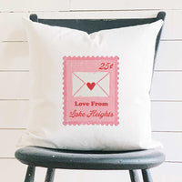 Love Letter Stamp - Custom Square Canvas Pillow