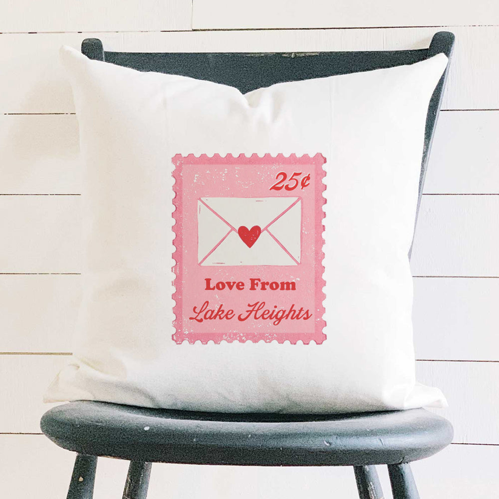 Love Letter Stamp - Custom Square Canvas Pillow