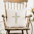 Tulip Easter Cross - Square Canvas Pillow