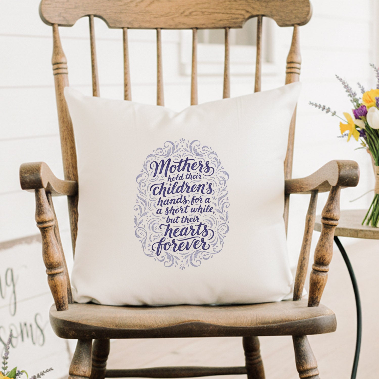 Mothers Hold Hands - Square Canvas Pillow