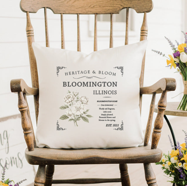 Hometown Rose - Custom Square Canvas Pillow