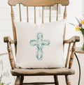 Spring Easter Cross - Square Canvas Pillow