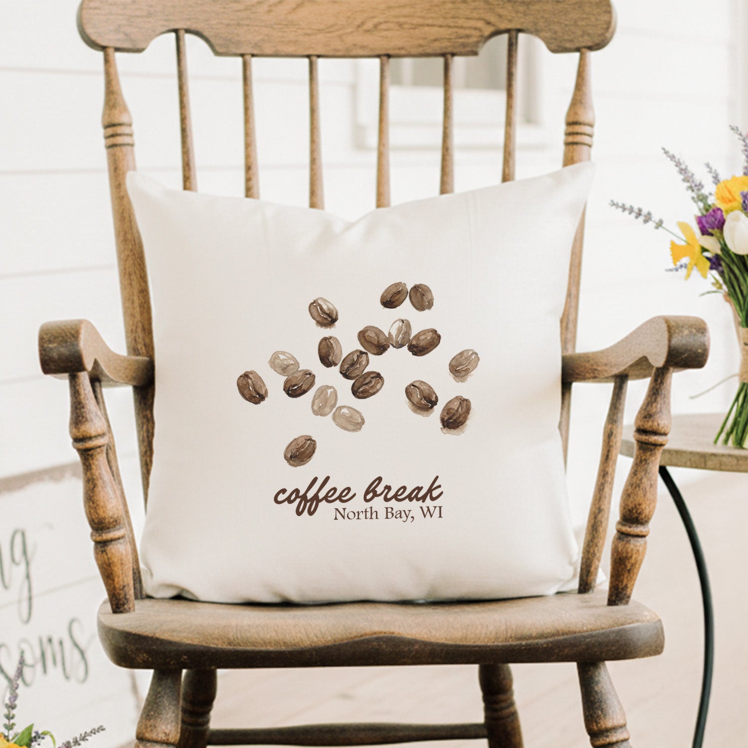 Coffee Break - Custom Square Canvas Pillow