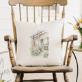 Patriotic Porch Watercolor - Square Canvas Pillow