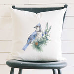 Blue Jay (Fall Birds) - Square Canvas Pillow