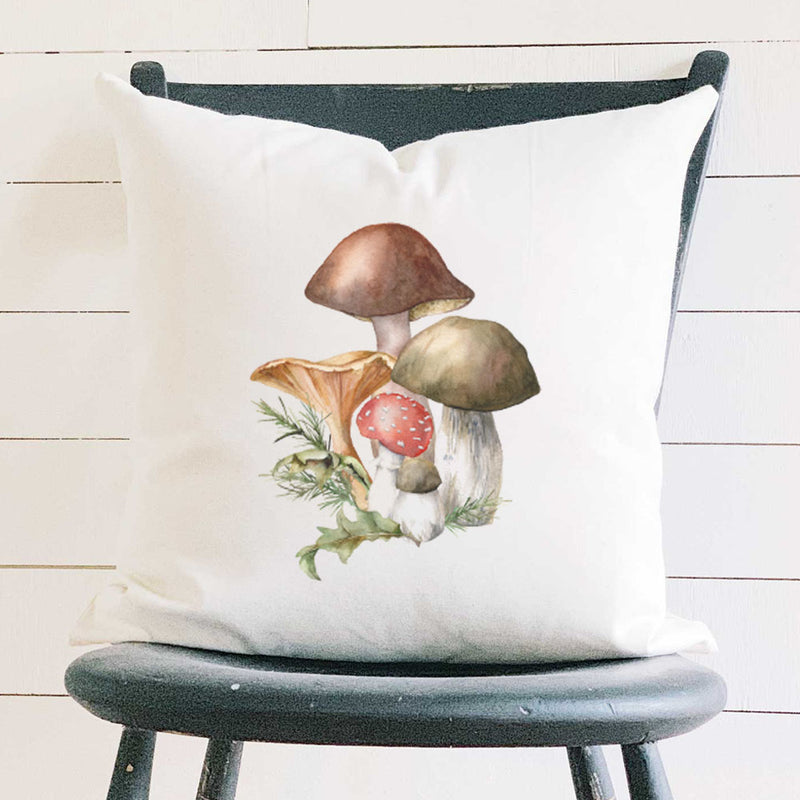 Forest Mushrooms - Square Canvas Pillow