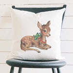 Vintage Reindeer - Square Canvas Pillow