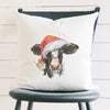 Christmas Cow - Customizable Square Canvas Pillow