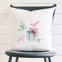 Watercolor Christmas Birds - Square Canvas Pillow