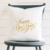 Happy New Year Gold Script - Square Canvas Pillow