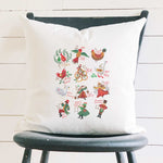 12 Days of Christmas - Square Canvas Pillow