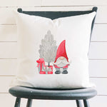 Christmas Gnome with Tree - Square Canvas Pillow
