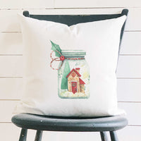 Christmas Snow Jar - Square Canvas Pillow