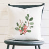 Watercolor Holly Branch - Square Canvas Pillow