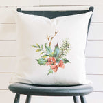 Holly Bundle with Bow - Square Canvas Pillow