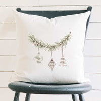 Garland with Ornaments - Square Canvas Pillow