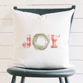 Plaid Joy Wreath - Square Canvas Pillow